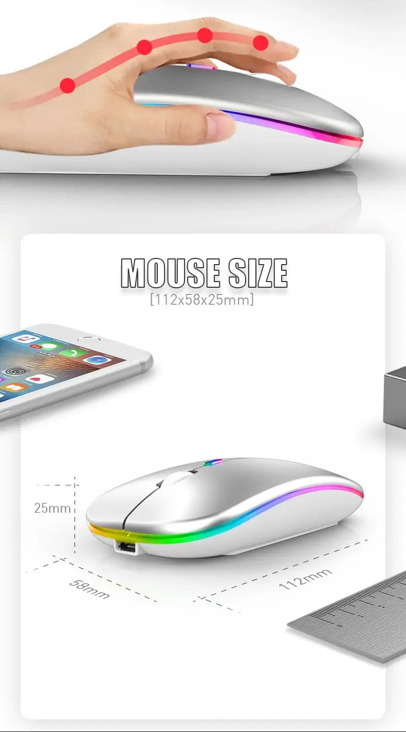 Mouse Sem Fio Bluetooth 5.2: Potência e Estilo para Seu Jogo e Trabalho!